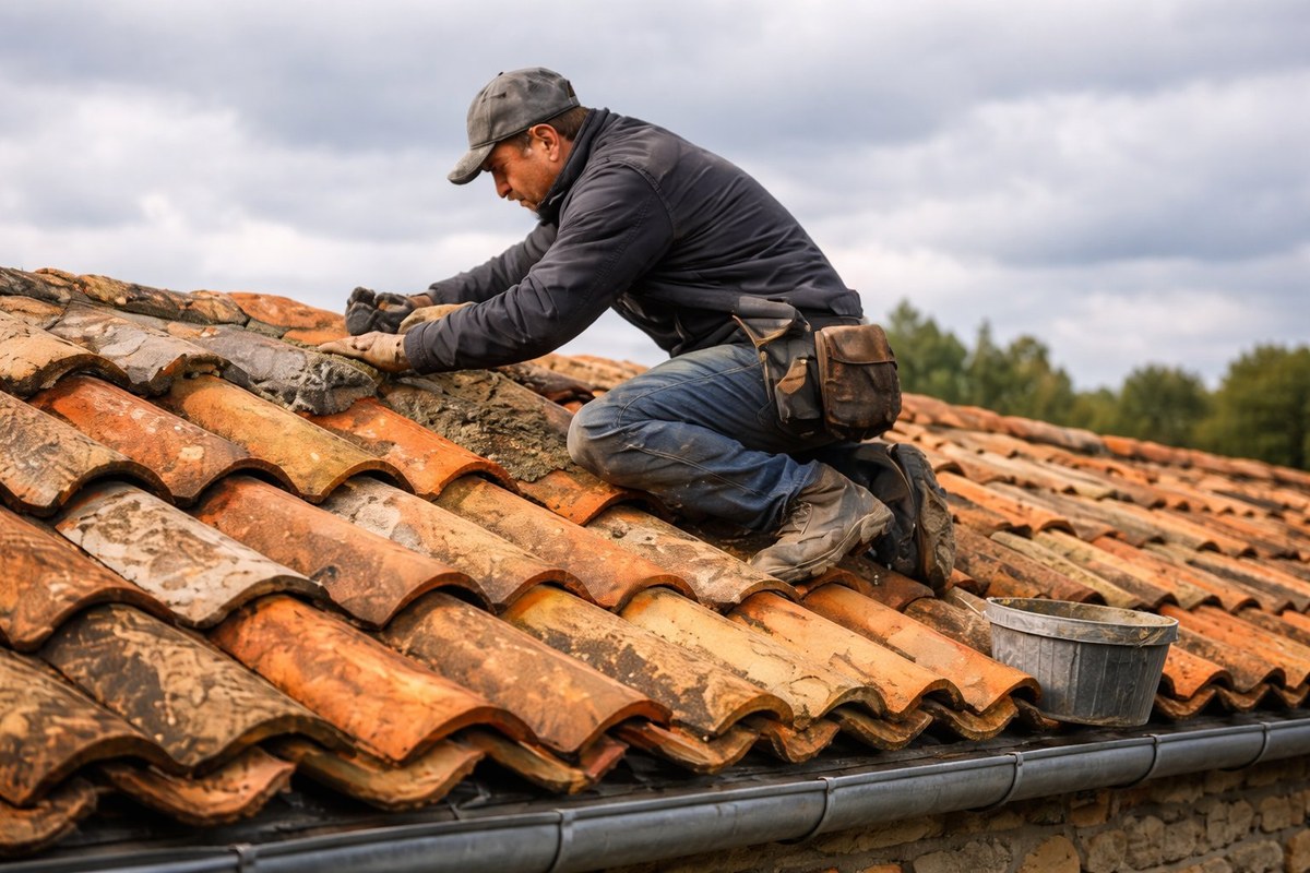 Réfection toiture tuiles canal à Machecoul par La P'tite Réno